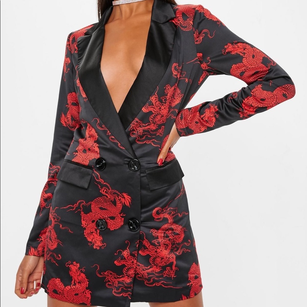 Missguided oriental blazer dress